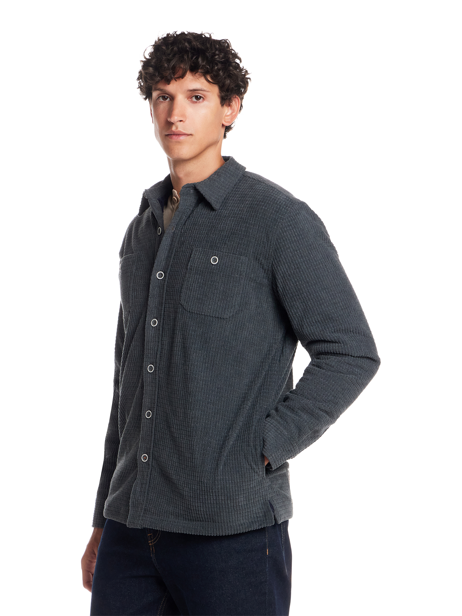 Sherpa Lined Grid Shirt Jacket