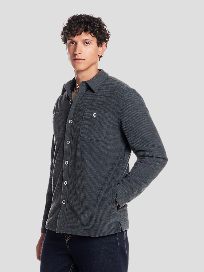 Weatherproof Vintage Sherpa Lined Grid Shirt Jacket
