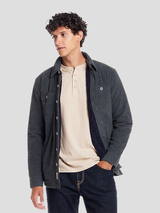 Weatherproof Vintage Sherpa Lined Grid Shirt Jacket