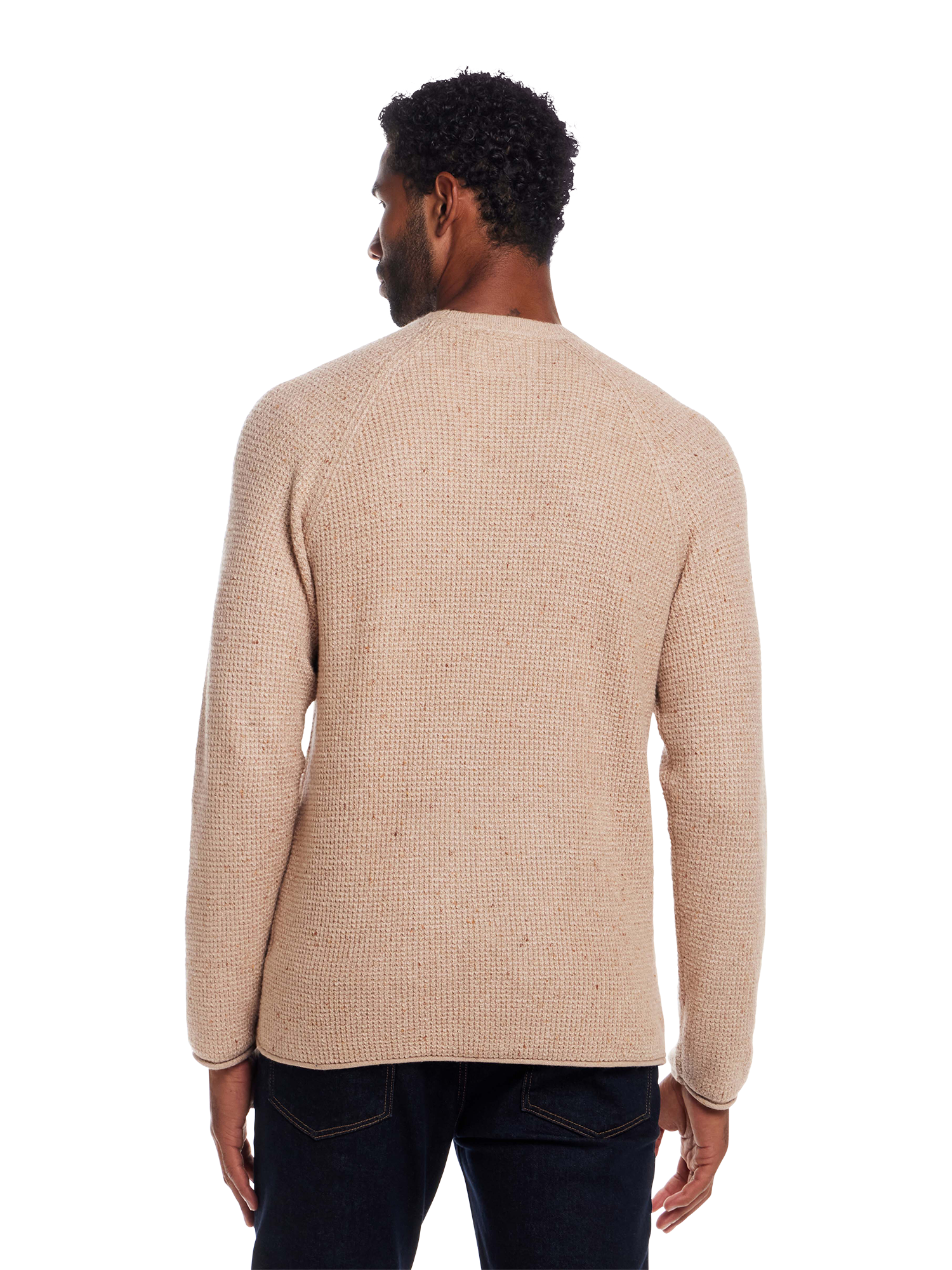 Regular Fit Waffle Donegal Crewneck Pullover