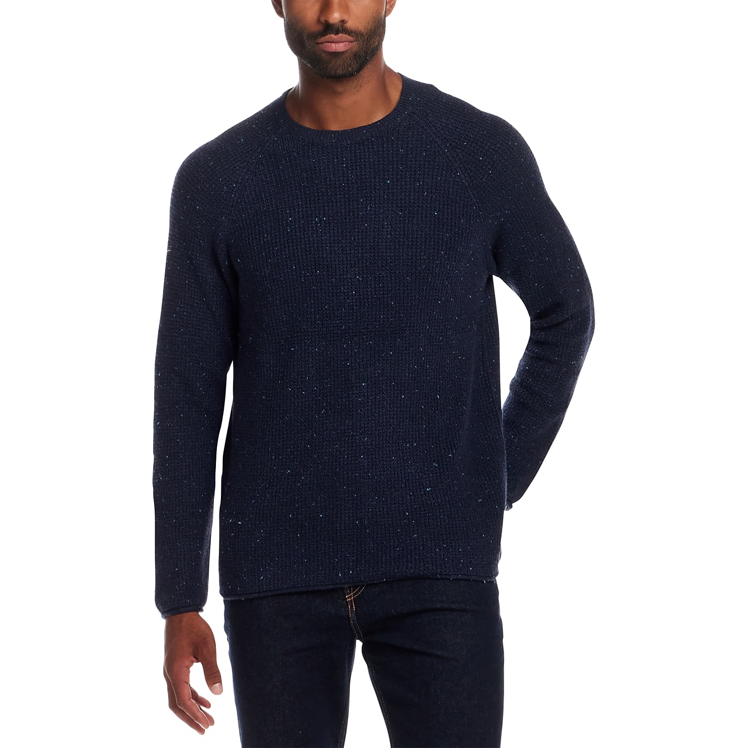 Weatherproof Vintage Waffle Donegal Crewneck Pullover Sweater in Seaborne Blue – Men’s Regular Fit Cotton Blend, Size XXL