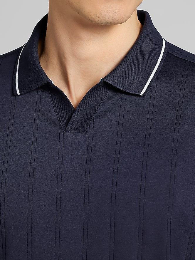 Joseph Abboud Modern Fit 100% Cotton Johnny Collar Polo