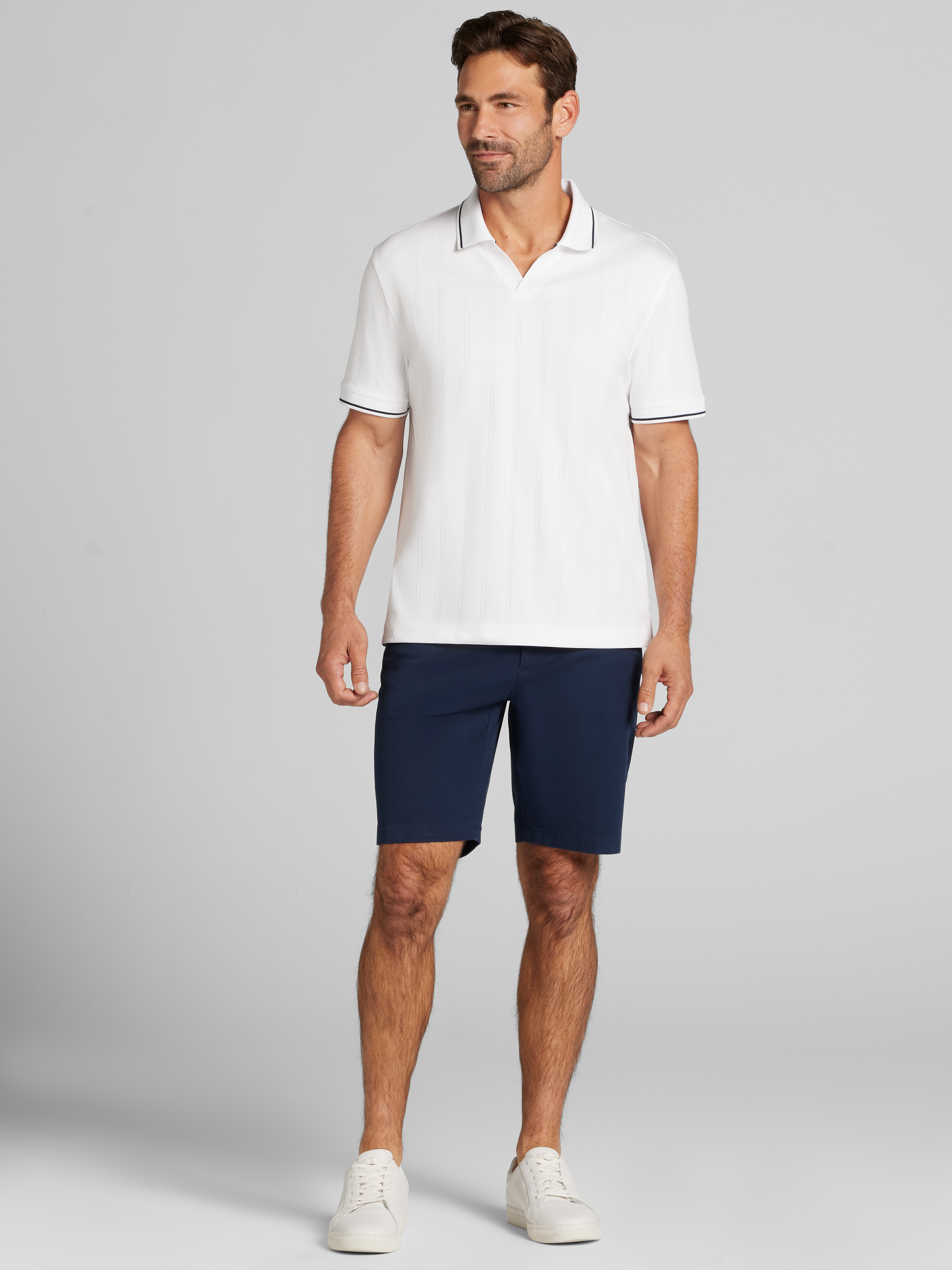 Modern Fit 100% Cotton Johnny Collar Polo