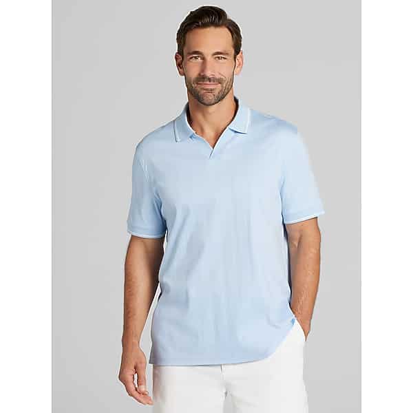 Joseph Abboud Big & Tall Men's Modern Fit 100% Cotton Johnny Collar Polo Windsurfer - Size: 4X