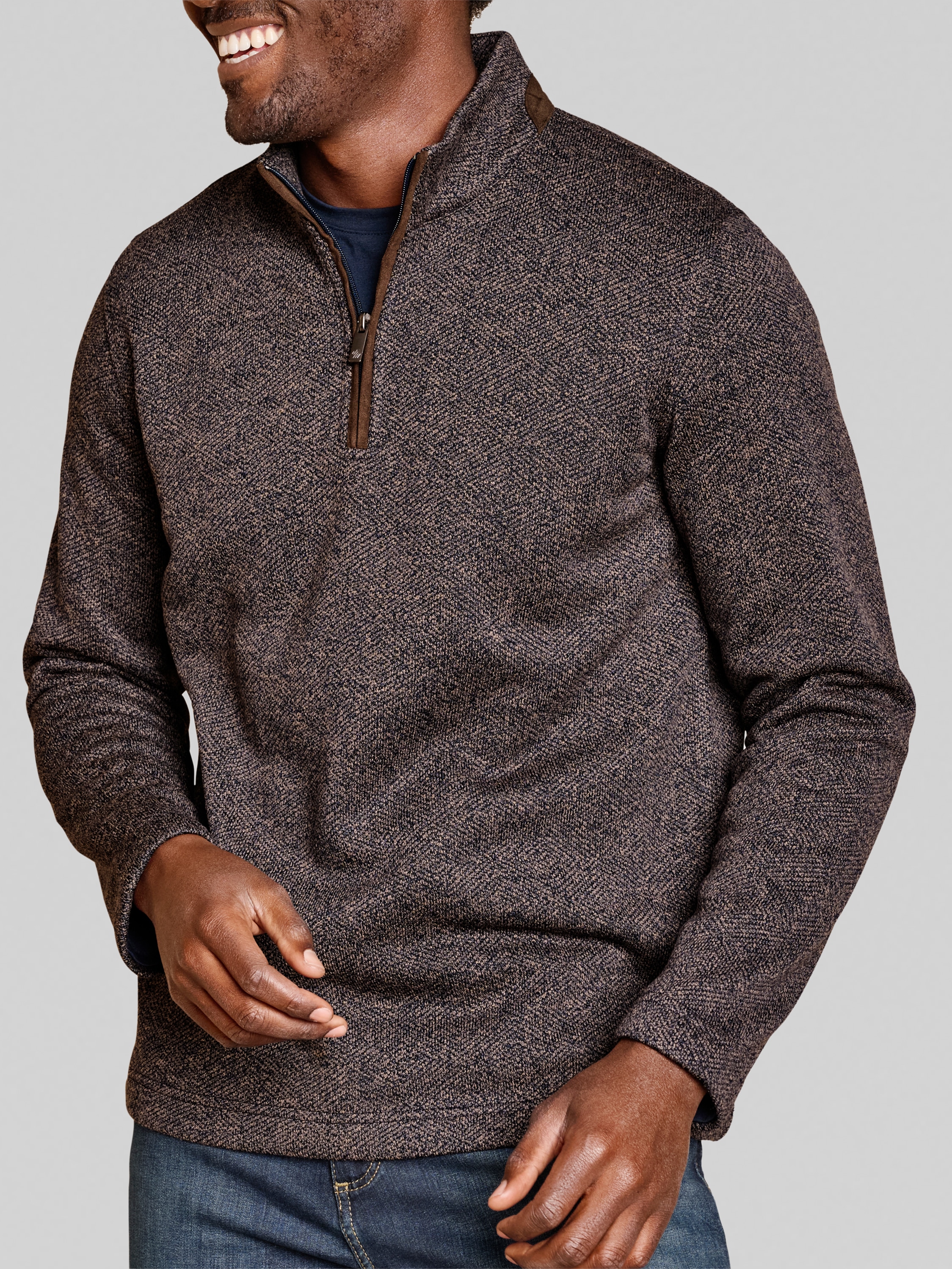 Modern Fit Marled 1/4 Zip Sweater