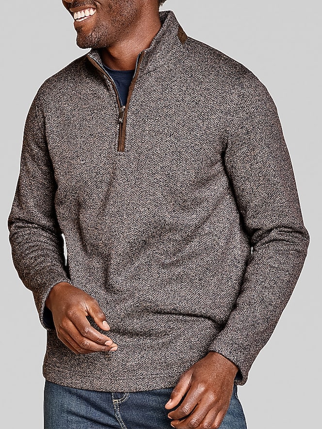 Johnston &Amp; Murphy Modern Fit Marled 1/4 Zip Sweater