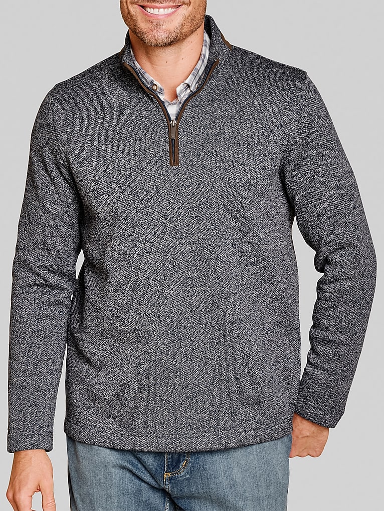 Johnston &Amp; Murphy Modern Fit Marled 1/4 Zip Sweater