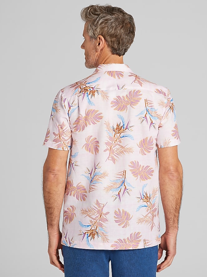 Joseph Abboud Modern Fit Linen Blend Camp Shirt