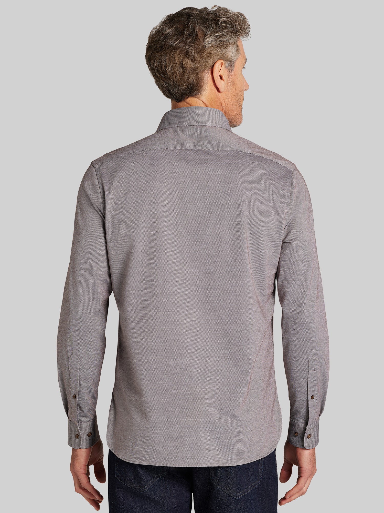 Modern Fit Knit Button Up Shirt
