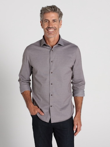 Modern Fit Knit Button Up Shirt