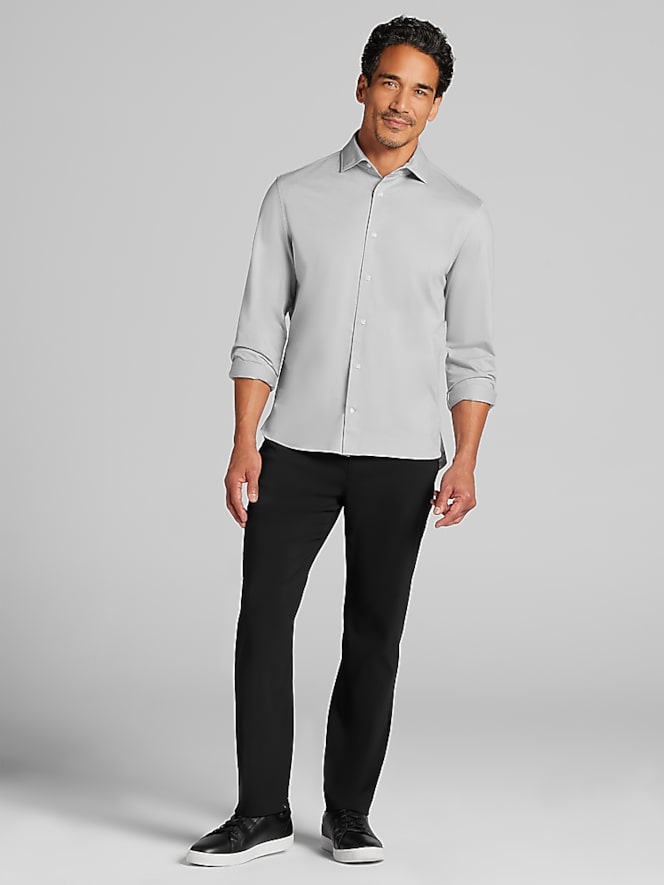 Joseph Abboud Modern Fit Knit Button Up Shirt