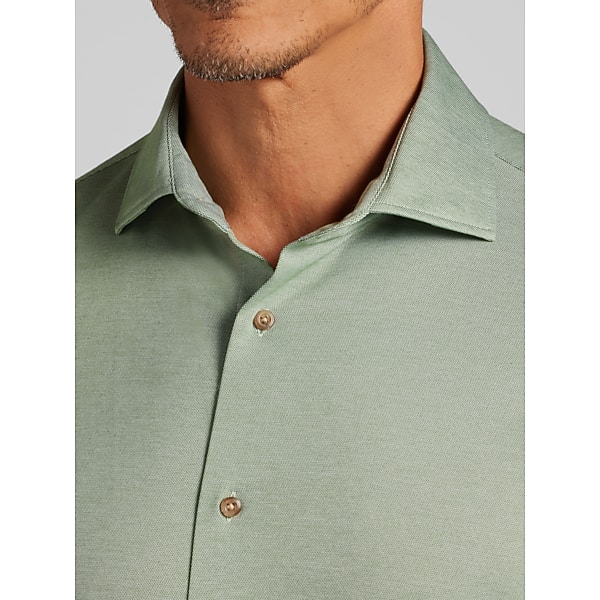 Joseph Abboud Men's Modern Fit Knit Button Up Shirt Green - Size: Large