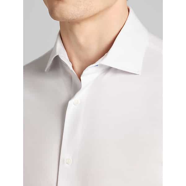 Joseph Abboud Big & Tall Men's Modern Fit Knit Button Up Shirt White - Size: 4X
