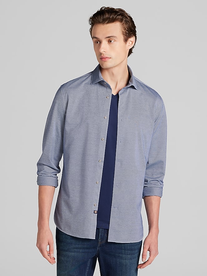 Joseph Abboud Modern Button Up Shirt, Dark Blue - Image 2 of 4