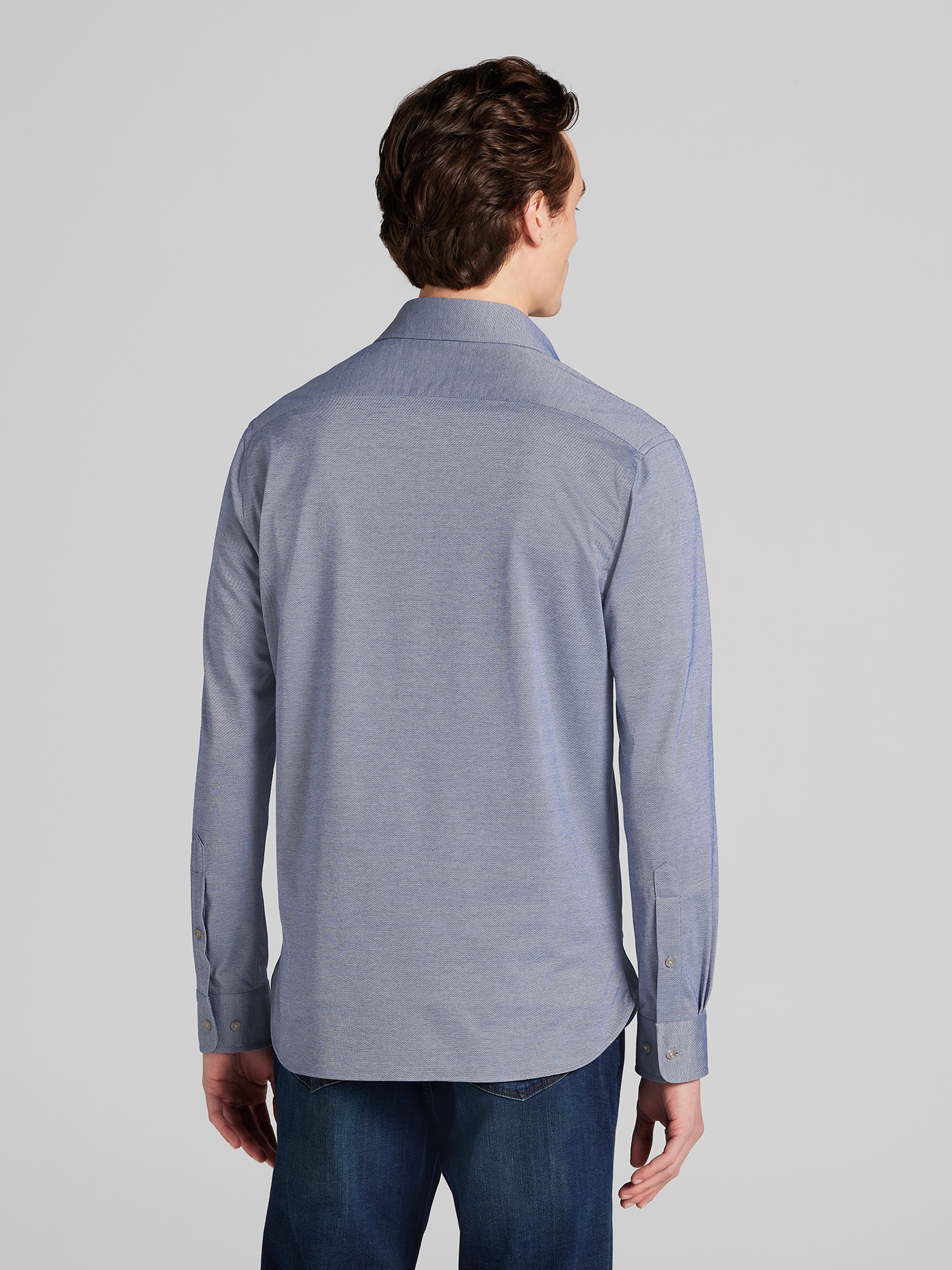 Modern Fit Knit Button Up Shirt