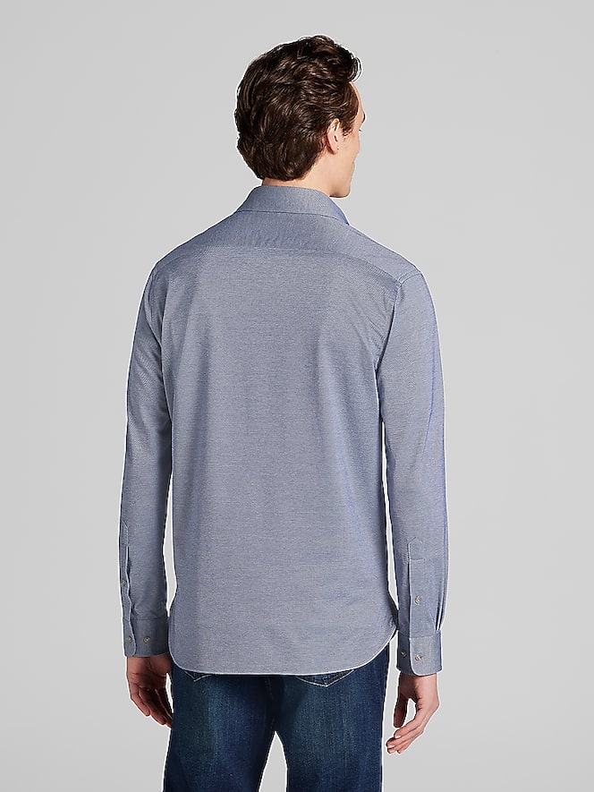 Joseph Abboud Modern Button Up Shirt, Dark Blue - Image 4 of 4