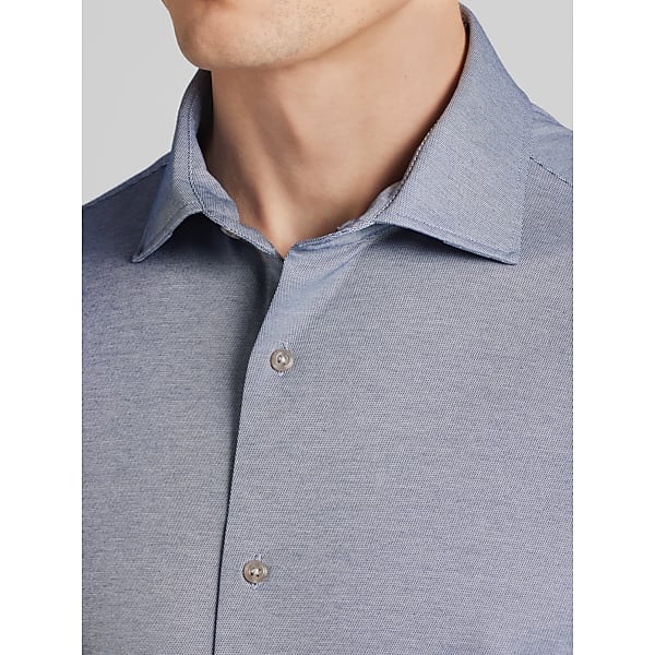 Joseph Abboud Big & Tall Men's Modern Fit Knit Button Up Shirt Dark Blue - Size: 2X