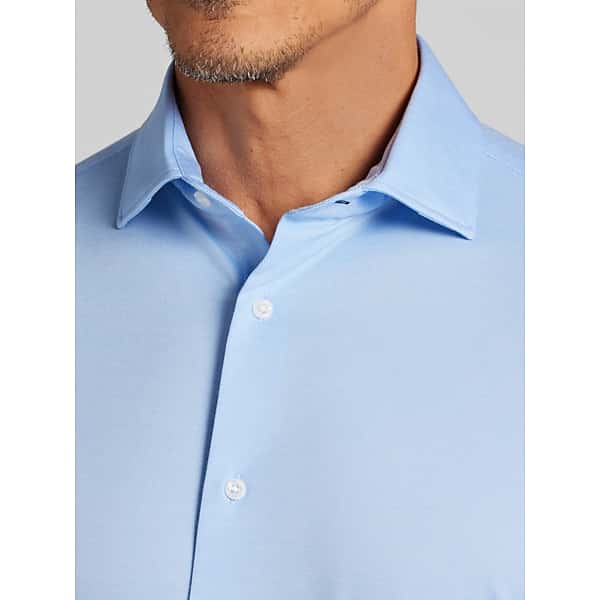 Joseph Abboud Big & Tall Men's Modern Fit Knit Button Up Shirt Light Blue - Size: 1X