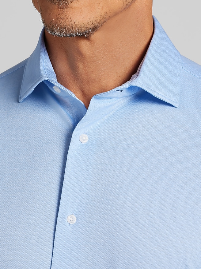 Joseph Abboud Big & Tall Men's Modern Fit Knit Button Up Shirt