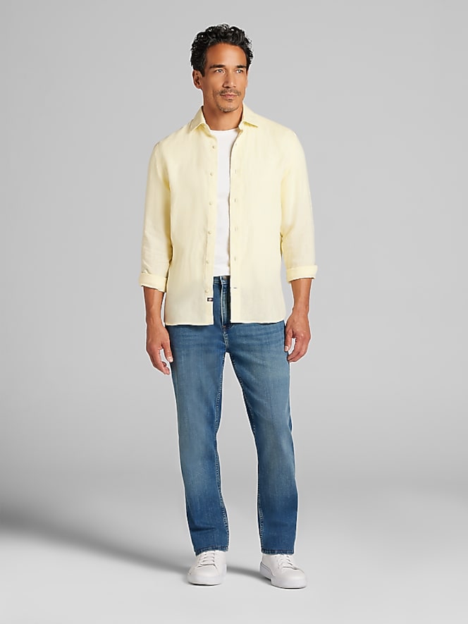 Joseph Abboud Modern Fit 100% Linen Button Up Shirt