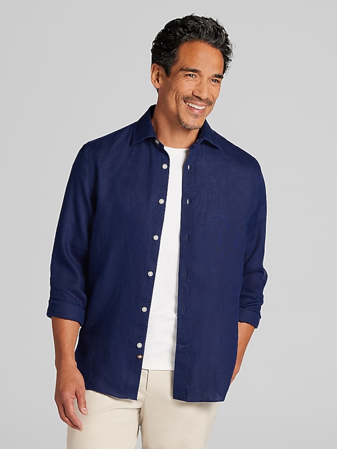 Joseph Abboud Modern Fit 100% Linen Button Up Shirt