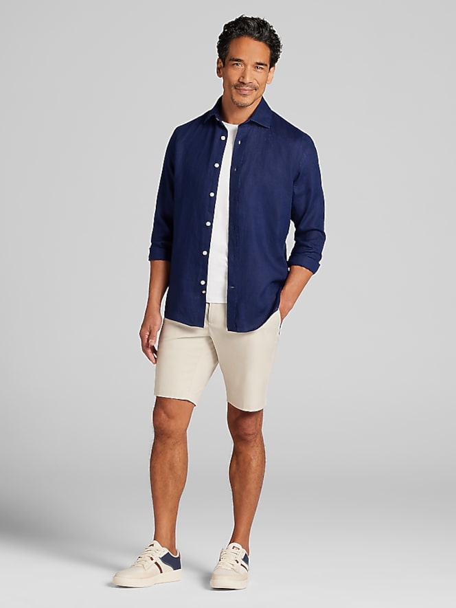 Joseph Abboud Modern Fit 100% Linen Button Up Shirt