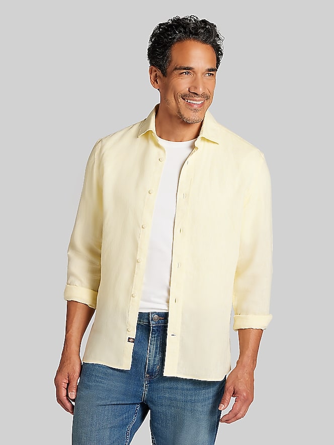 Joseph Abboud Modern Fit 100% Linen Button Up Shirt