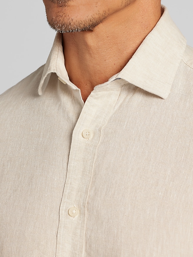 Joseph Abboud Big & Tall Men's Modern Fit 100% Linen Button Up Shirt