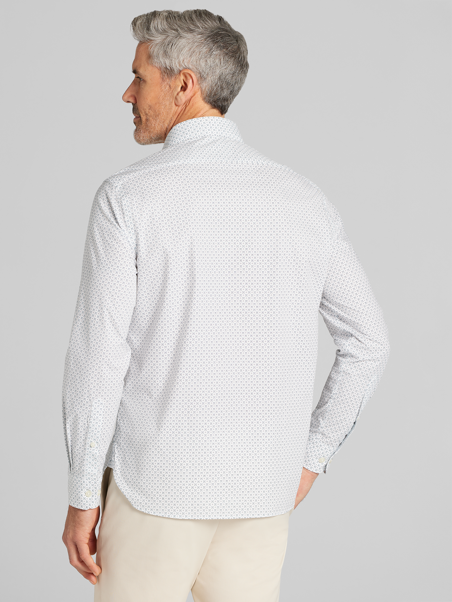 Modern Fit Neat Woven Button Up Shirt