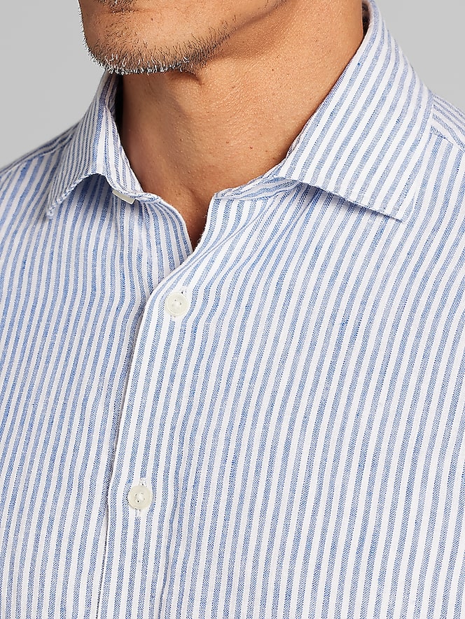 Joseph Abboud Modern Fit Short Sleeve Linen Button Up Shirt