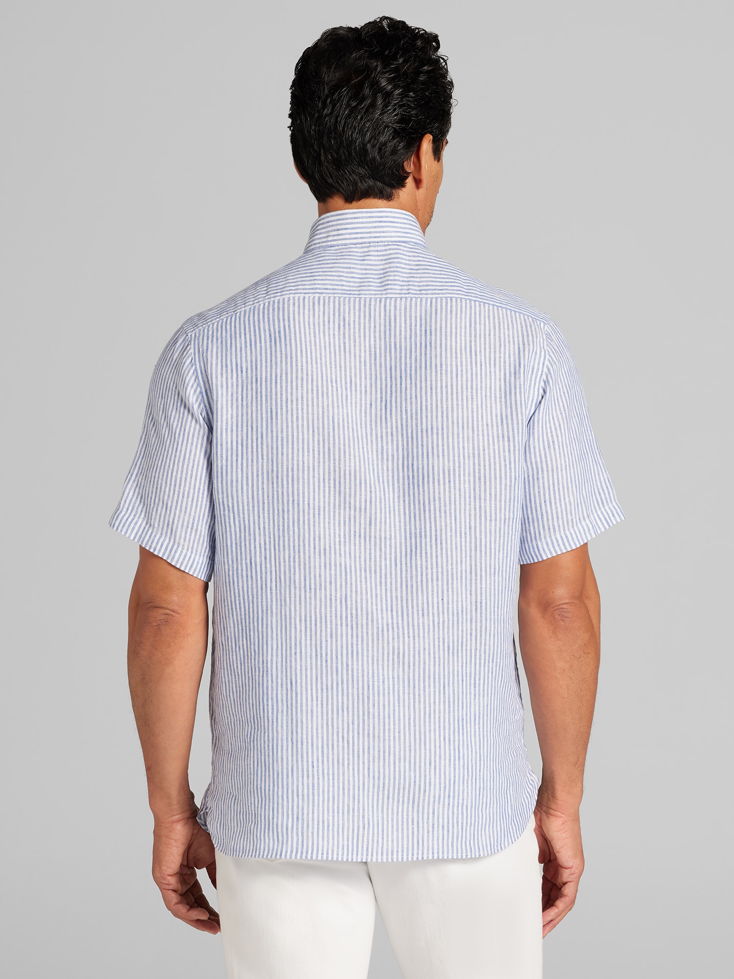 Modern Fit Short Sleeve Linen Button Up Shirt