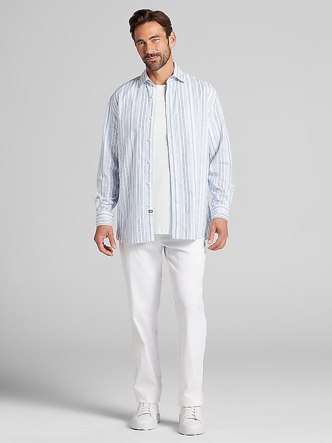 Joseph Abboud Classic Fit Variegated Stripe Button Up Shirt