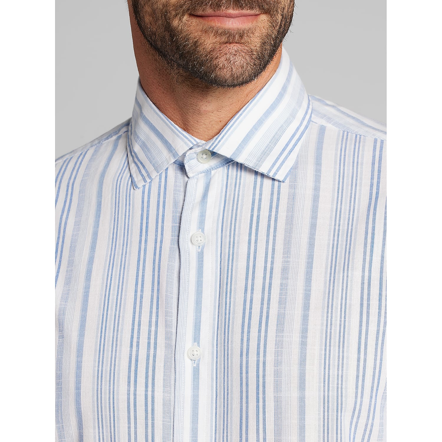 Joseph Abboud Big & Tall Classic Fit 100% Cotton Button Up Shirt in Blue/White Stripe – Men’s XLT Long Sleeve Dress Shirt