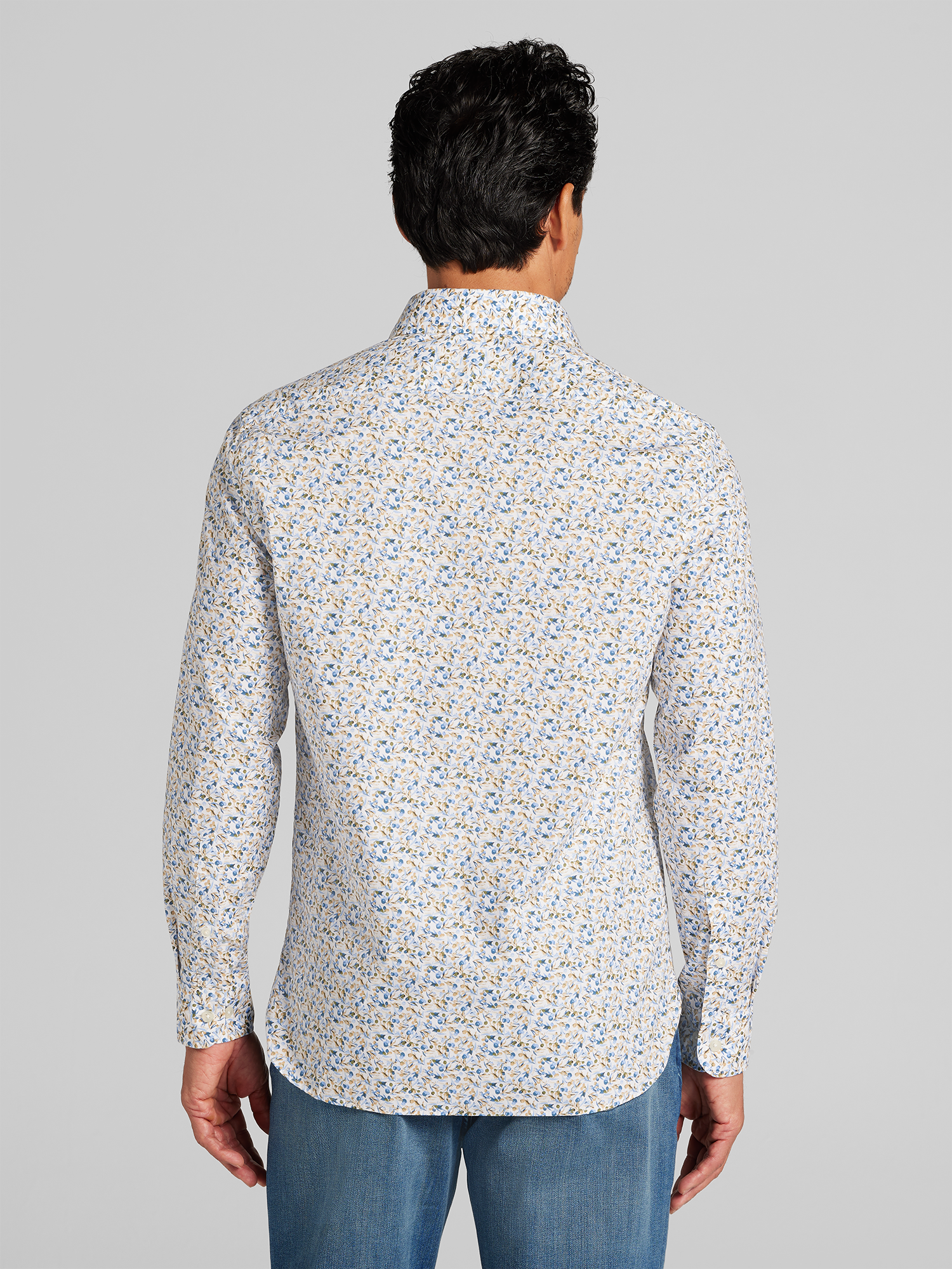 Modern Fit Floral Button Up Shirt