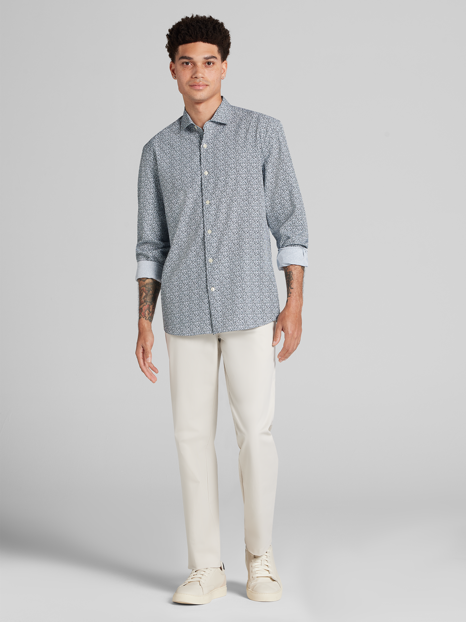 CHILLFLEX Modern Fit 4-Way Stretch Button-Up Shirt