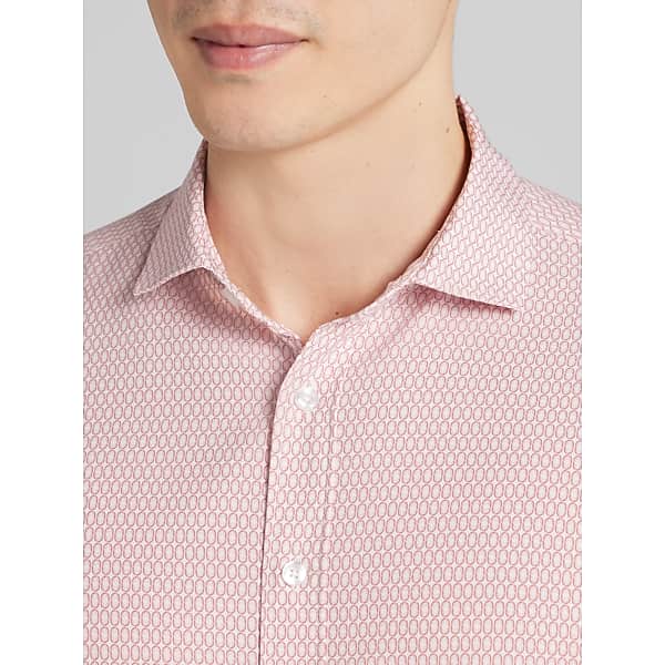 Awearness Kenneth Cole Big & Tall Men's CHILLFLEX Modern Fit 4-Way Stretch Button Up Shirt Red - Size: 4XLT