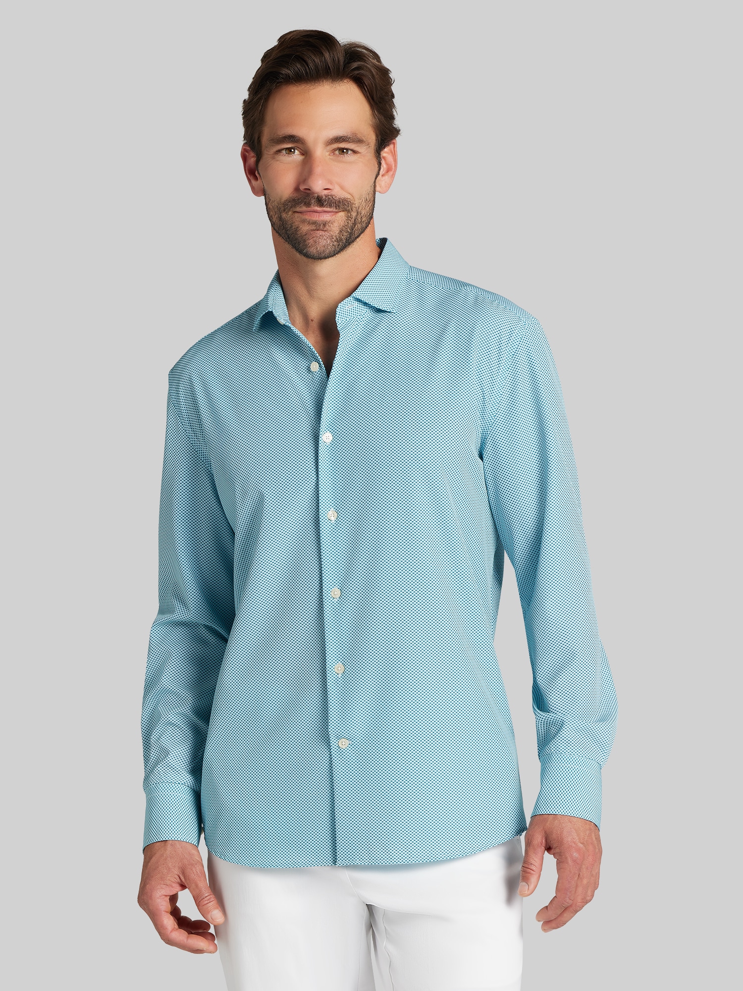 Modern Fit 4-Way Stretch Button Up Shirt