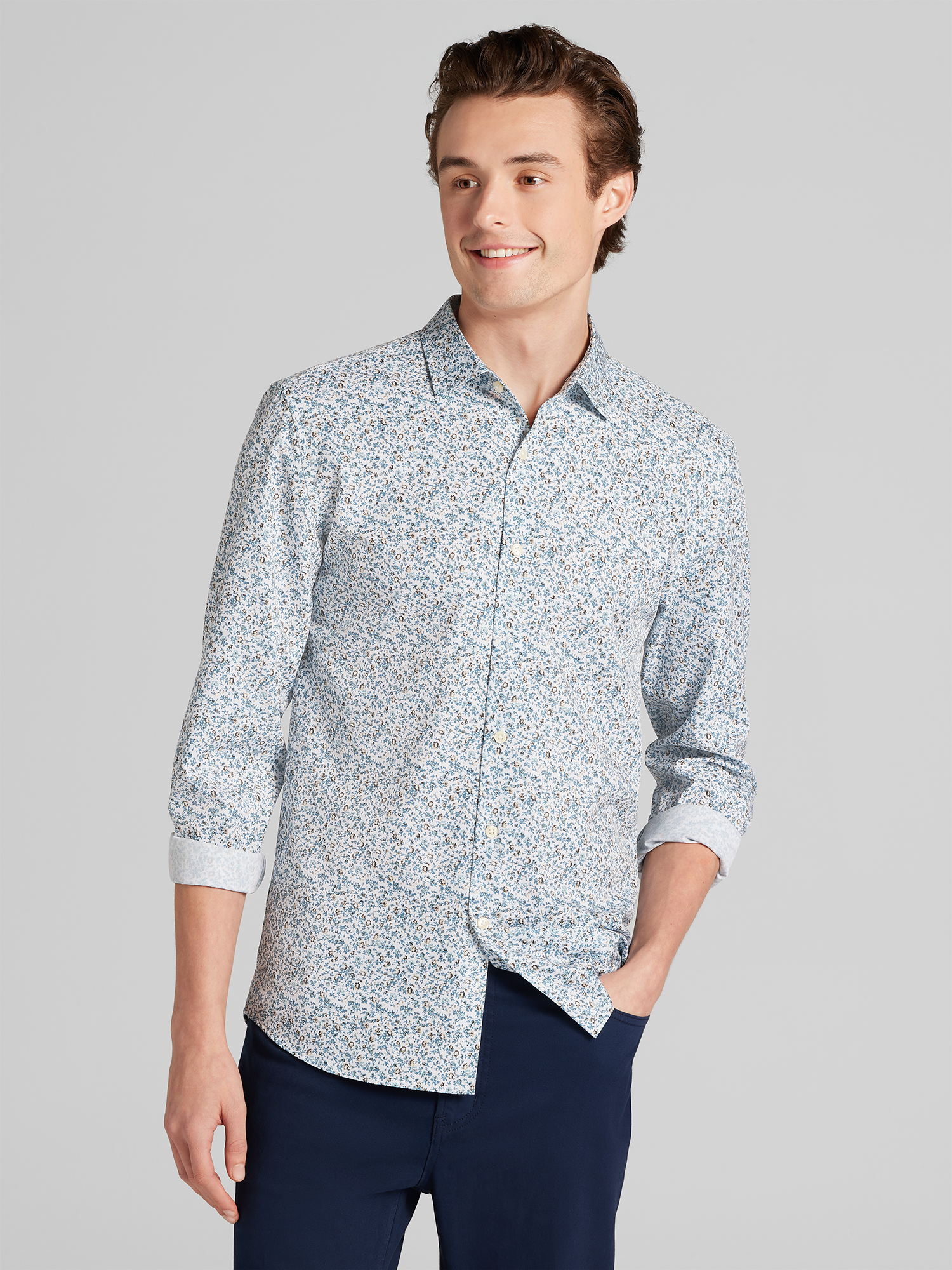 CHILLFLEX Slim Fit 4-Way Stretch Button Up Shirt