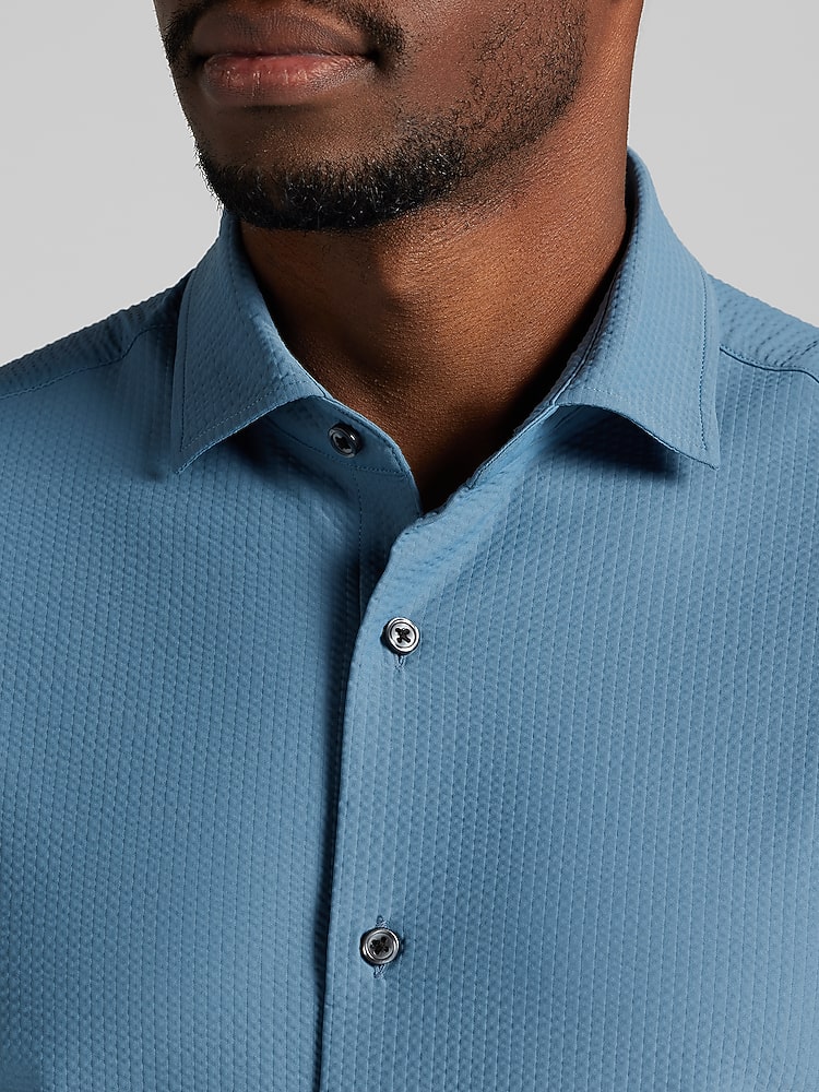 teal color dress shirt Men's Basic Solid Color Button Up Dress Shirt (Turquoise), Turquoise / Large/16-16.5 Neck/34-35 Sleeve