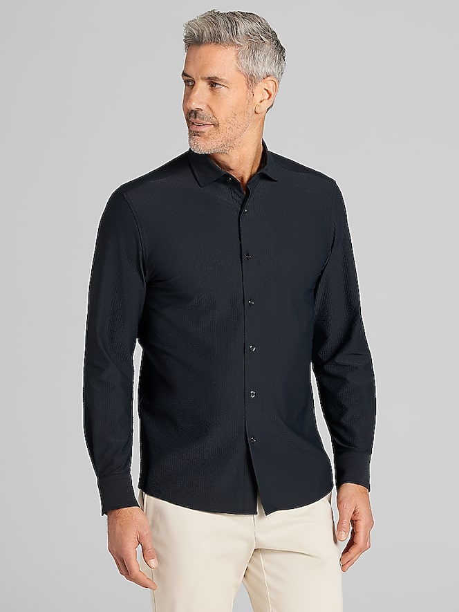 Awearness Kenneth Cole Seersucker 4-Way Stretch Button Up Shirt