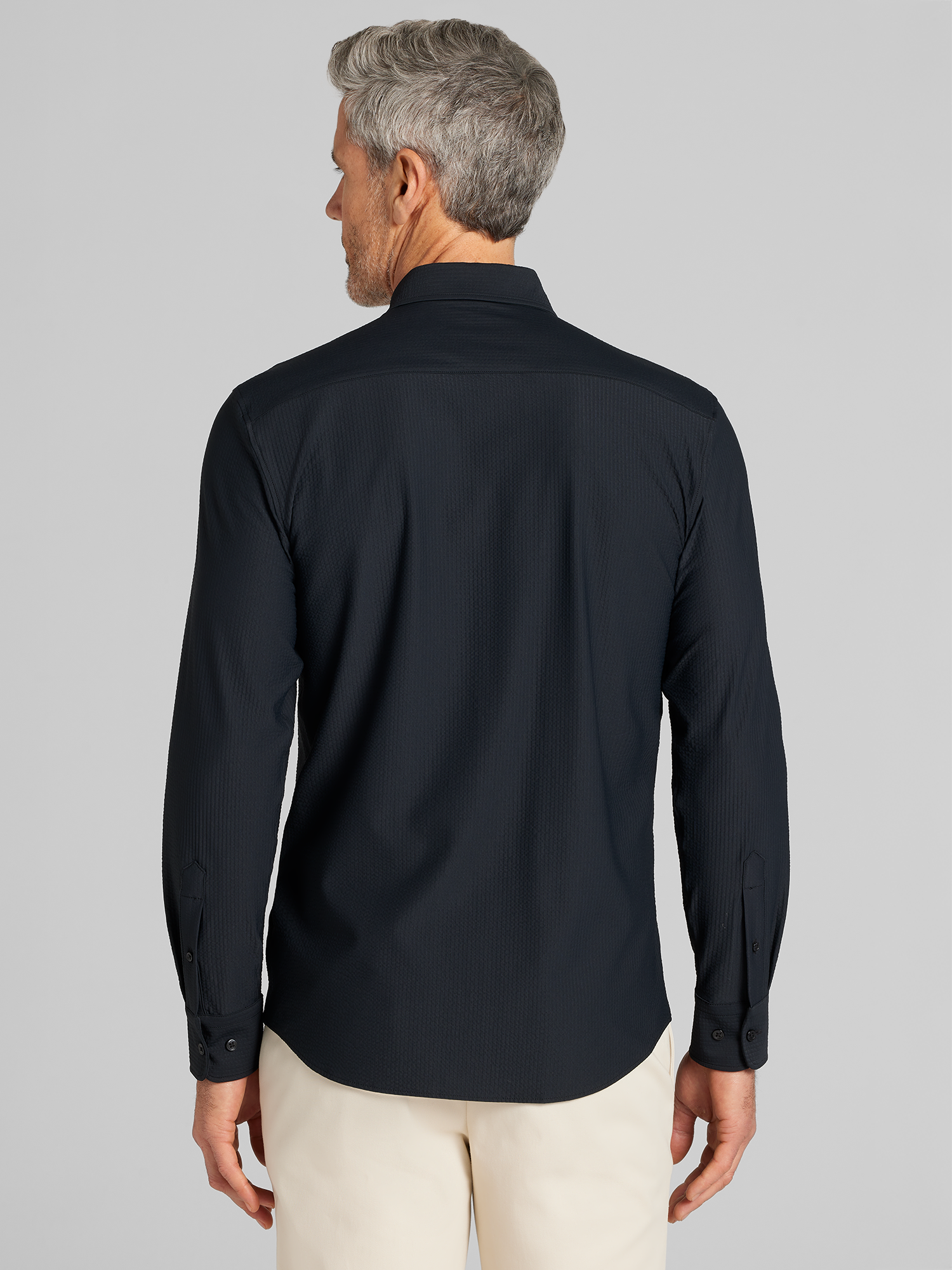 Slim Fit Seersucker 4-Way Stretch Button Up Shirt