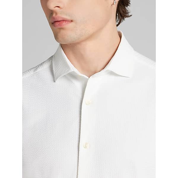 Awearness Kenneth Cole Big & Tall Men's Slim Fit Button Up Shirt White - Size: 1X