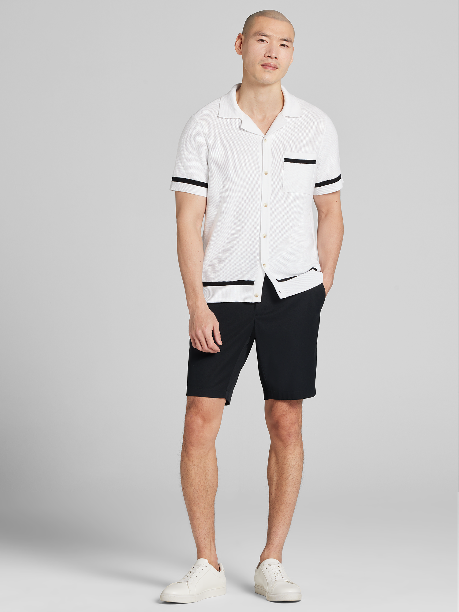 100% Cotton Button Front Short Sleeve Sweater