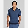 Joseph Abboud Modern Fit Jacquard Camp Collar Polo Sweater