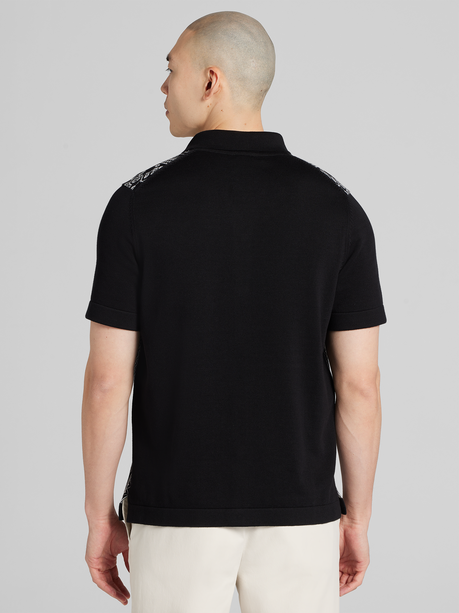 Modern Fit Jacquard Camp Shirt Sweater