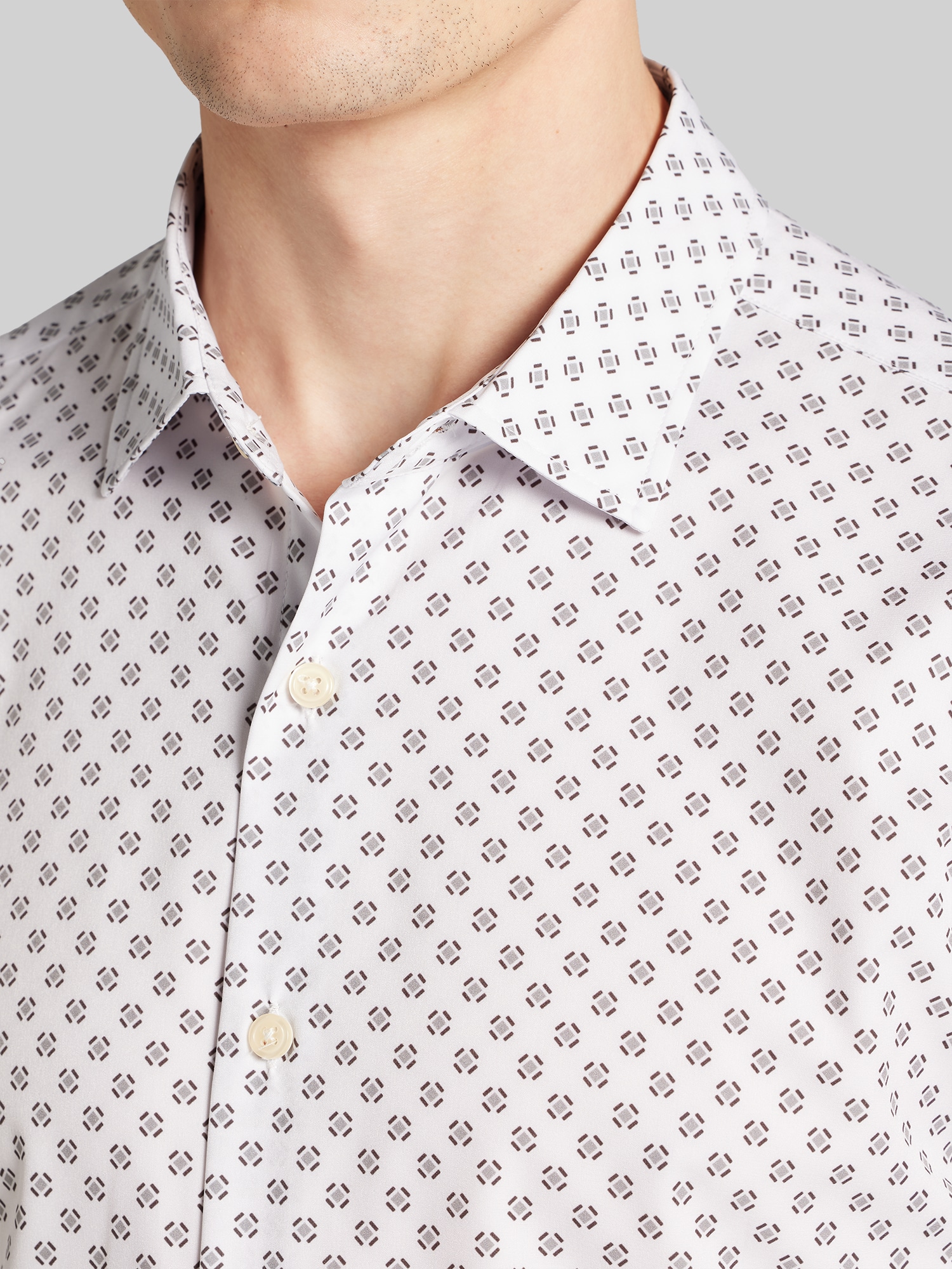 Slim Fit 4-Way Stretch Button Up Shirt