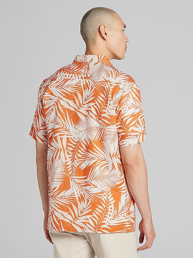 Joseph Abboud Modern Fit Resort Floral Woven Camp Shirt