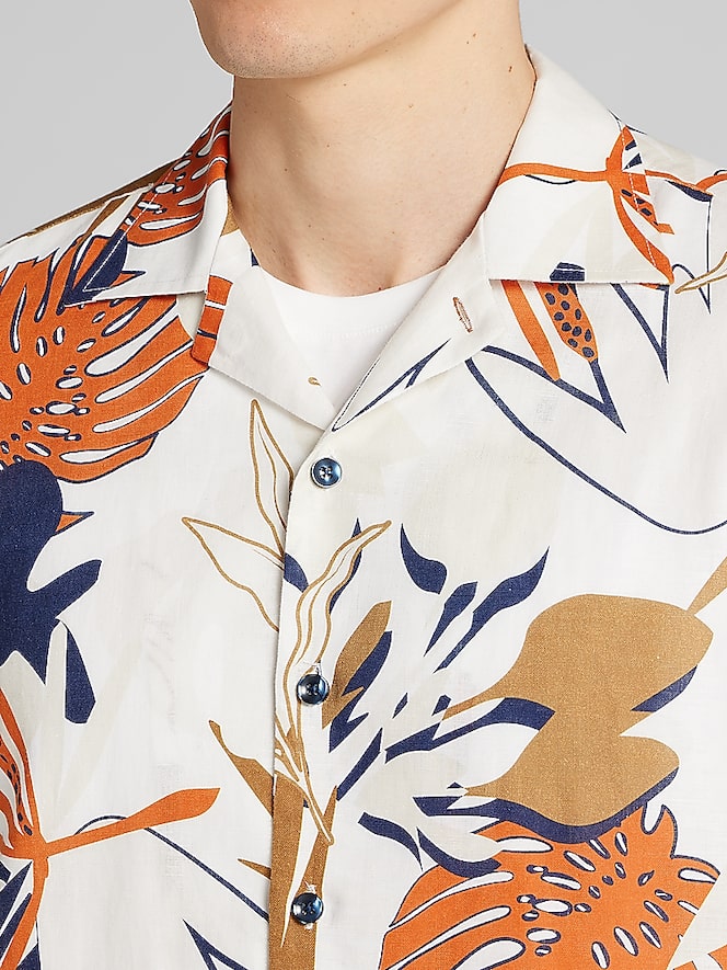 Joseph Abboud Modern Fit Floral Camp Shirt