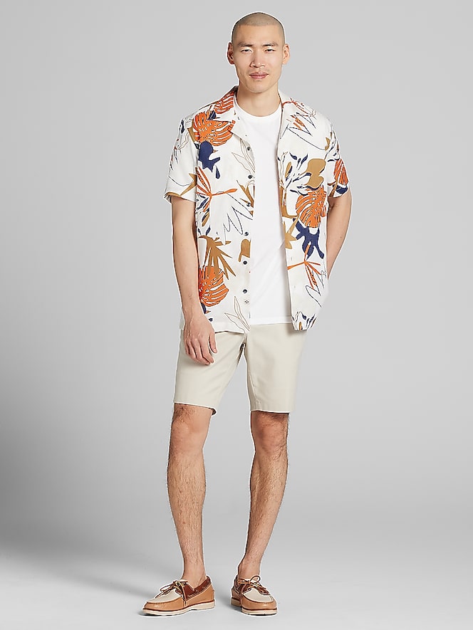Joseph Abboud Modern Fit Floral Camp Shirt