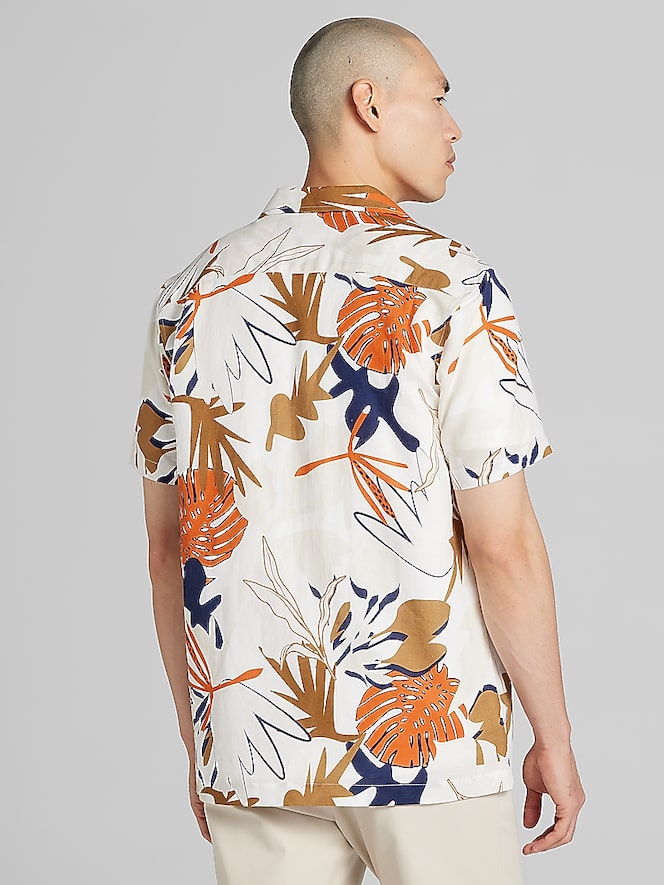 Joseph Abboud Modern Fit Floral Camp Shirt